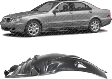 Front Section Fender Liner Left Driver Side Direct Replacement Compatible With 2000-2006 Mercedes Benz S-Class MB1248117 2206901930