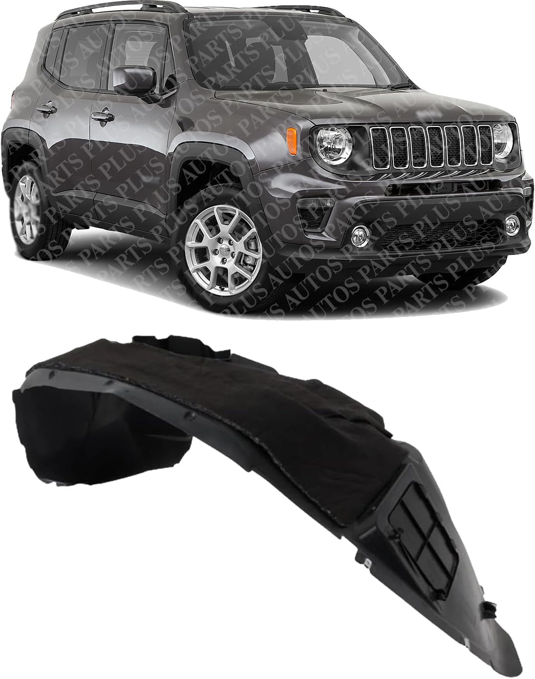 Front Inner Fender Liner Right Passenger Side Direct Replacement Compatible With 2019-2023 Jeep Renegade CH1249216 68438806AA