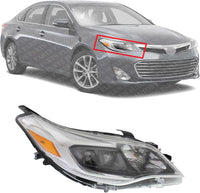 Front Head Light Assembly Plastic Right Passenger Side Direct Replacement Compatible With 2013-2015 Toyota Avalon TO2503215 8111007121