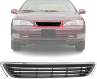 Front Grille Chrome Shell With Gray Insert Plastic Direct Replacement Compatible With 1997-1999 Lexus ES300 LX1200104 5310133040B0