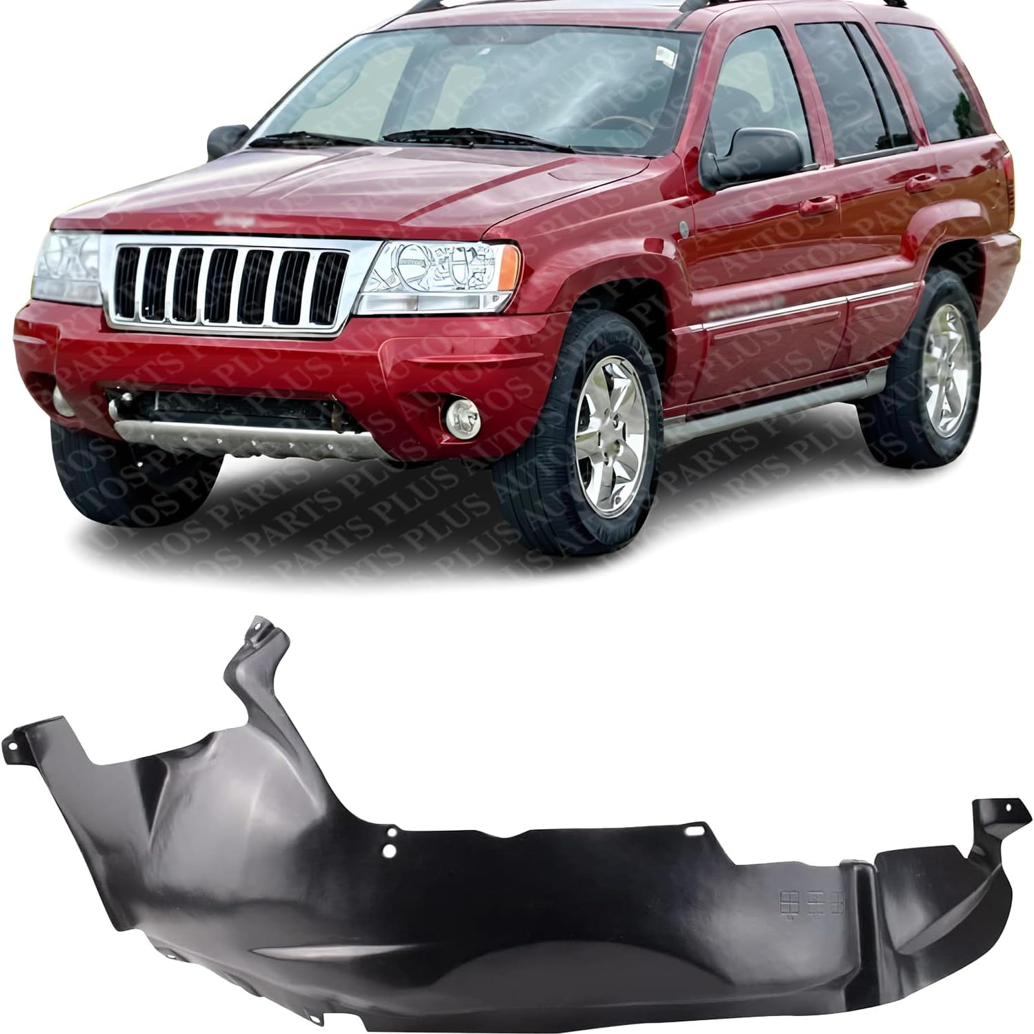 Front Fender Liner Left Driver Side Direct Replacement Compatible With 2004 Jeep Grand Cherokee CH1248142 55136229AD