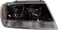 Set Of 2 Front Headlights Assembly With Black Interior Right Passenger & Left Driver Side Direct Replacement Compatible With 1999-2002 Jeep Grand Cherokee CH2502121 CH2502138
