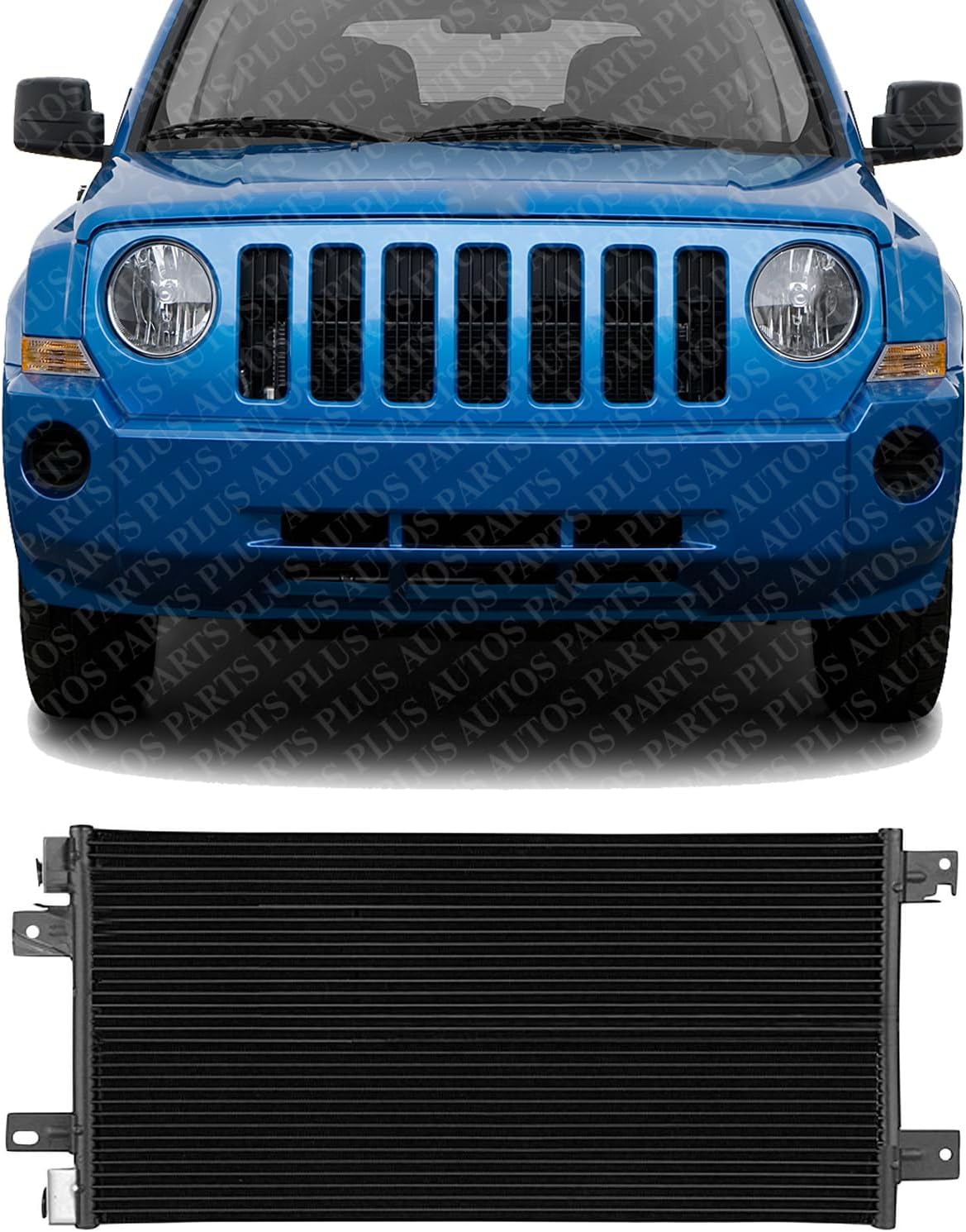 Front AC Condenser Aluminum Core Direct Replacement Compatible With 2011-2014 Chrysler 200/2007-2017 Jeep Patriot CH3030237 68004052AB