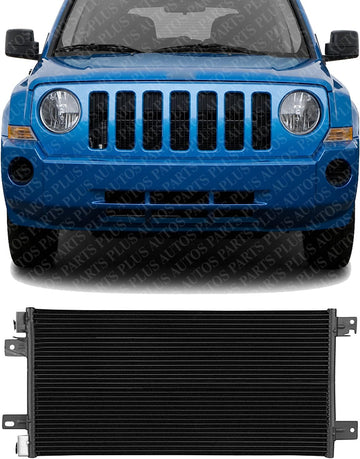 Front AC Condenser Aluminum Core Direct Replacement Compatible With 2011-2014 Chrysler 200/2007-2017 Jeep Patriot CH3030237 68004052AB