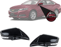 Set Of 2 Front Power Mirrors Manual Folding Heated Paintable Right Passenger & Left Driver Side Direct Replacement Compatible With 2014-2020 Chevrolet Impala 22936936-PFM 22936937-PFM
