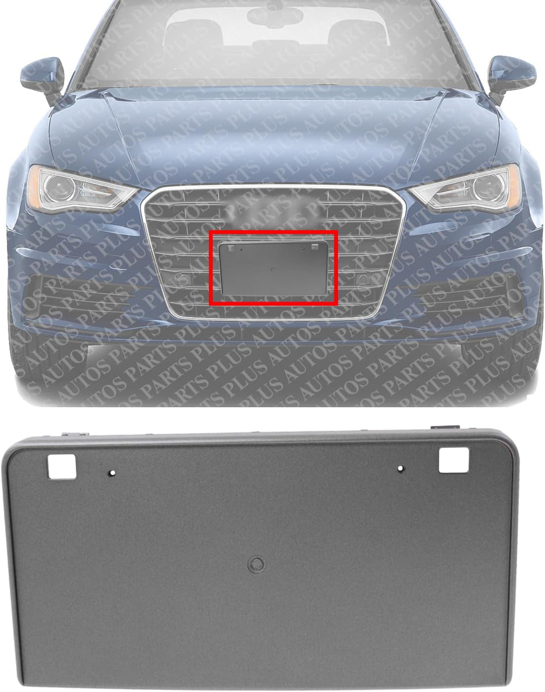 Front License Plate Bracket Direct Replacement Compatible with 2015-2016 Audi A3 / S3 AU1068106 8V5807287T94