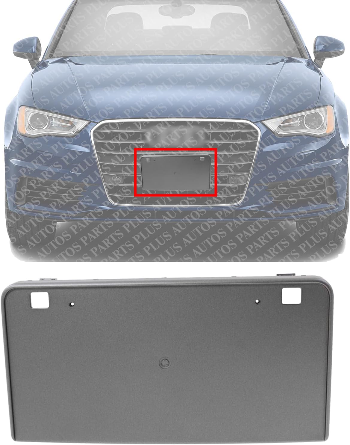 Front License Plate Bracket Direct Replacement Compatible with 2015-2016 Audi A3 / S3 AU1068106 8V5807287T94