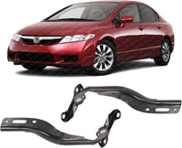 Set Of 2 Front Hood Hinge Assembly Steel Left Driver & Right Passenger Side Direct Replacement Compatible With 2006-2011 Honda Civic HO1236115 HO1236116 60120SNAA00ZZ 60170SNAA00ZZ