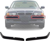 Set Of 2 Front Bumper Molding Outer Cover Plastic Primed Right Passenger & Left Driver Side Direct Replacement Compatible With 1995-2001 BMW 7-Series BM1047101 BM1046101 51118125310