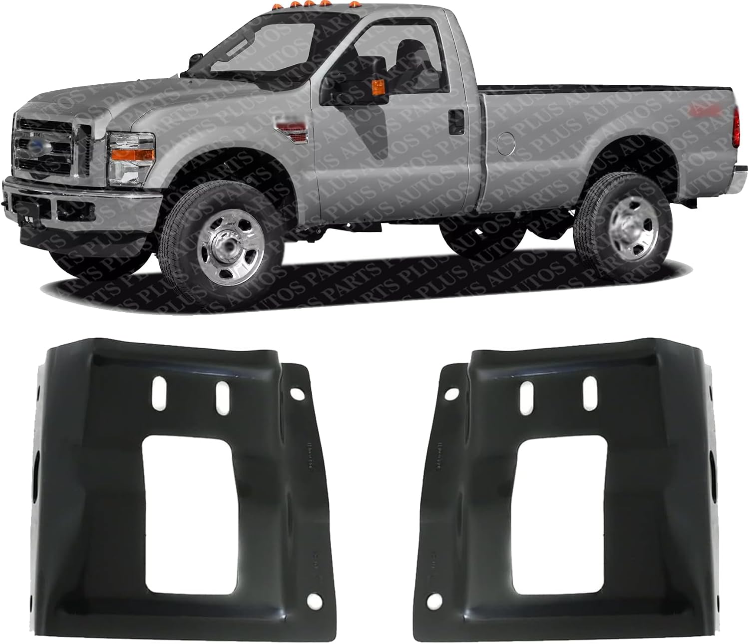 Set of 2 Front Bumper Mounting Plate Bracket Right Passenger & Left Driver Side Direct Replacement Compatible with 2008-2010 Ford F-Series Super Duty FO1066173 FO1067173 8C3Z17B985A