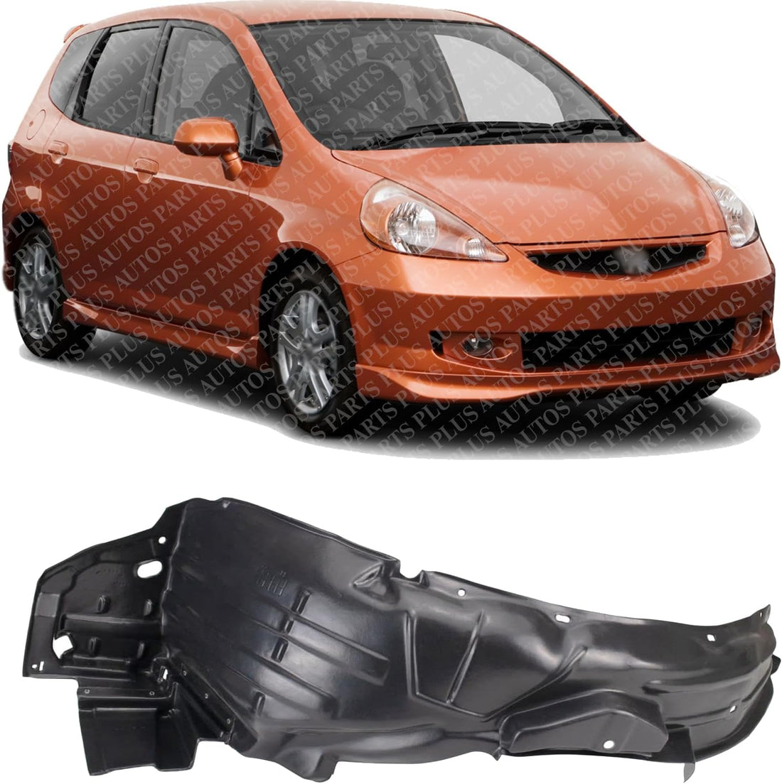 Front Fender Liner Right Passenger Side Direct Replacement Compatible With 2007-2008 Honda Fit HO1251112 74101SLNA00