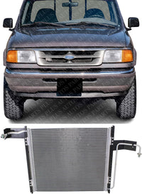 Front A/C Condenser Aluminum Core Direct Replacement Compatible With 1995-1997 Ford Ranger FO3030147 F57Z19712A