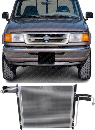 Front A/C Condenser Aluminum Core Direct Replacement Compatible With 1995-1997 Ford Ranger FO3030147 F57Z19712A