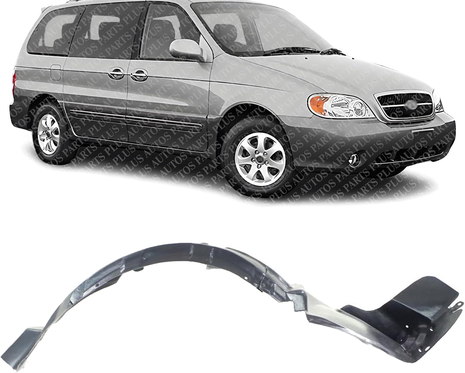 Front Fender Liner Right Passenger Side Direct Replacement Compatible With 2002-2005 Kia Sedona KI1249107 0K53A56131A