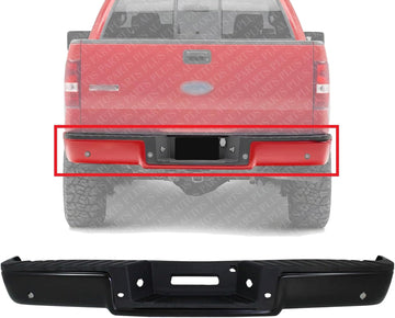 Rear Bumper Face Bar Steel With Pads Direct Replacement Compatible With 2004-2006 Ford F-150 FO1103120