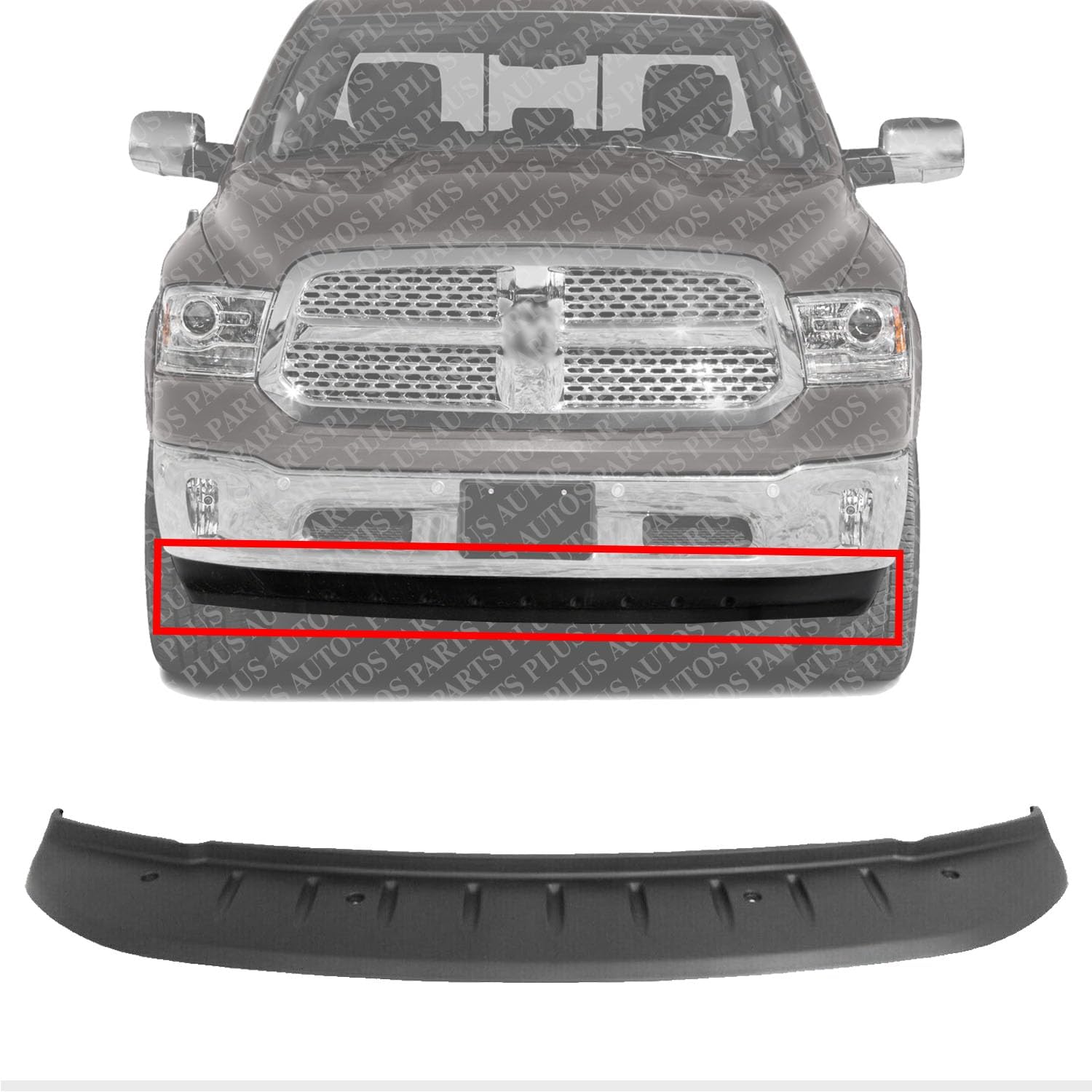 Front Bumper Lower Valance Air Dam Primed Direct Replacement Compatible With 2009-2018 Dodge Ram 1500 CH1090133 55112616AA
