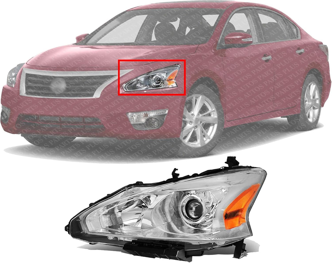 Front Head Light Assembly Left Driver Side Direct Replacement Compatible With 2013-2015 Nissan Altima NI2502208 260603TA9A