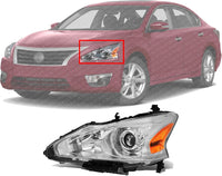 Front Head Light Assembly Left Driver Side Direct Replacement Compatible With 2013-2015 Nissan Altima NI2502208 260603TA9A