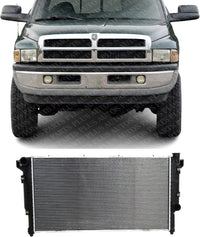 Front Radiator Aluminum Core Direct Replacement Compatible With 1994-2002 Dodge Ram 2500/3500 CH3010158 C4718044