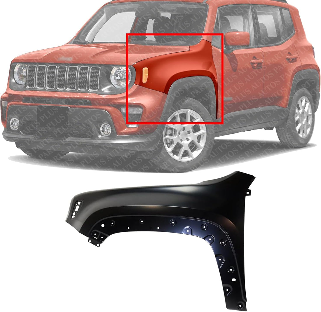 Front Fender Primed Steel Left Driver Side Direct Replacement Compatible With 2015-2023 Jeep Renegade CH1240284 68306752AA