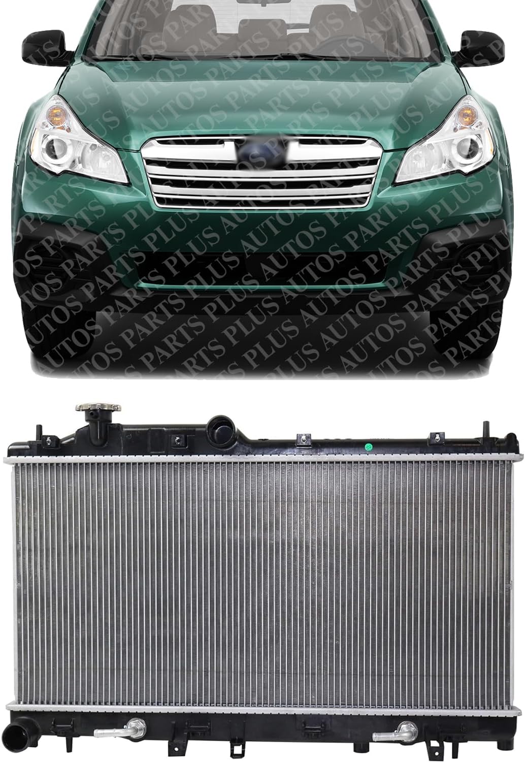 AUTOS PARTS PLUS Front Radiator Aluminum Core Direct Replacement Compatible With 2010-2014 Subaru Outback/Legacy SU3010661 45111AJ07A 45111AJ10A