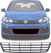 Front Bumper Center Lower Grille Plastic Direct Replacement Compatible With 2012-2013 Volkswagen Golf VW1036130 5K0853671J041