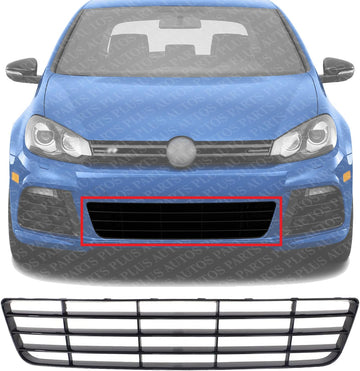 Front Bumper Center Lower Grille Plastic Direct Replacement Compatible With 2012-2013 Volkswagen Golf VW1036130 5K0853671J041