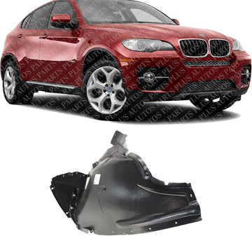 Front Section Fender Liner Right Passenger Side Direct Replacement Compatible With 2008-2014 BMW X6 BM1249111 51717180618