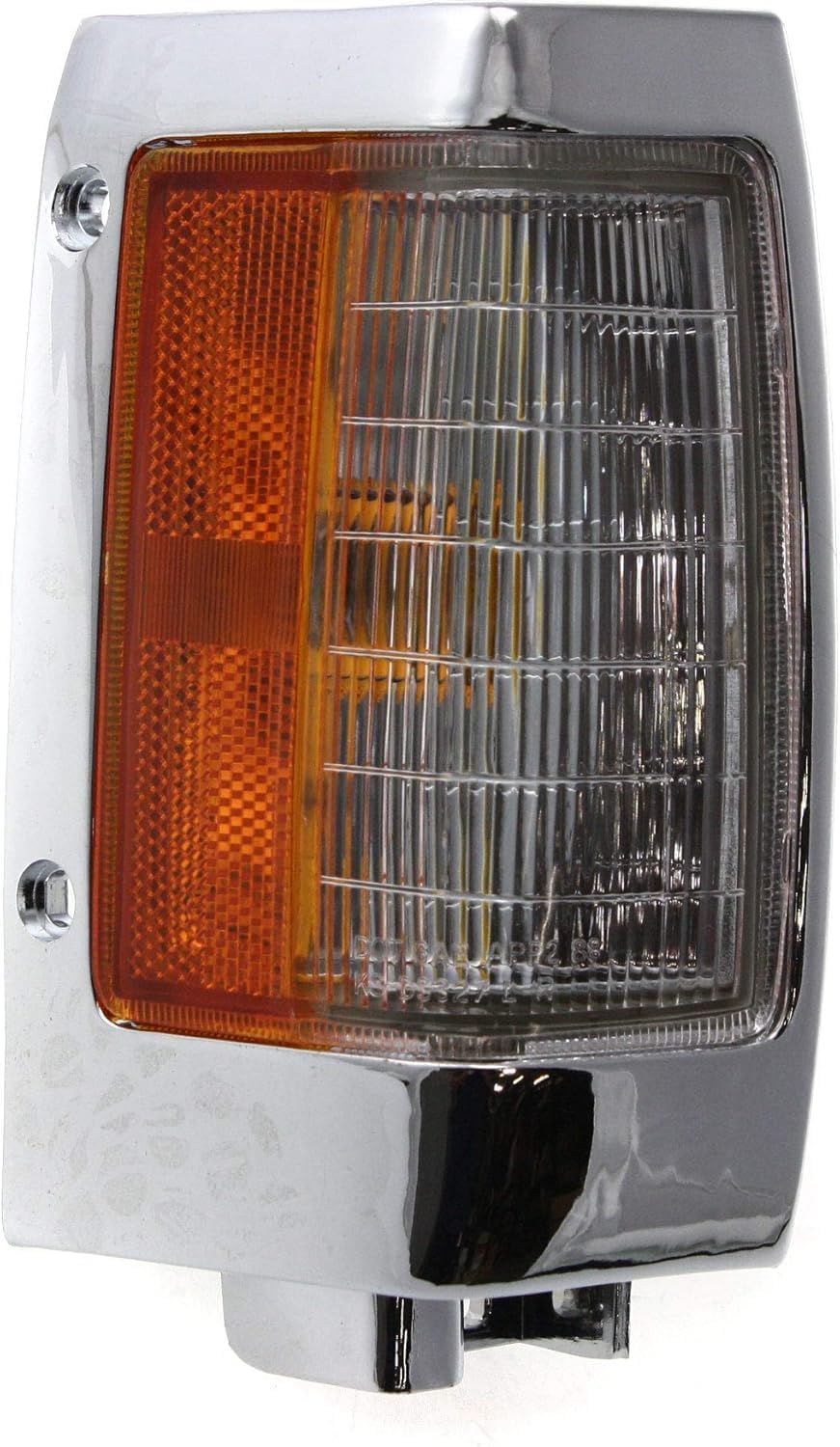Set Of 2 Front Corner Lamp Assembly With Chrome Trim Right Passenger & Left Driver Side Direct Replacement Compatible With 1990-1997 Nissan Pickup NI2551107 NI2550107 B611088G00