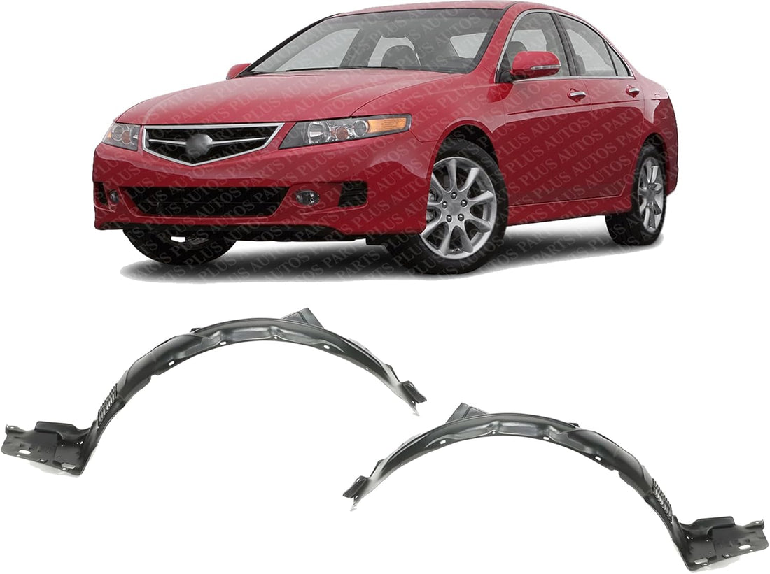 Set Of 2 Front Fender Liners Left Driver & Right Passenger Side Direct Replacement Compatible With 2006-2008 Acura TSX AC1249121 AC1248121 74101SEA010 74151SEAJ00