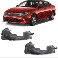 Set Of 2 Front Fender Liner Left Driver & Right Passenger Side Direct Replacement Compatible With 2016-2018 Kia Optima KI1249145 KI1248145 86812D5000 86811D5000