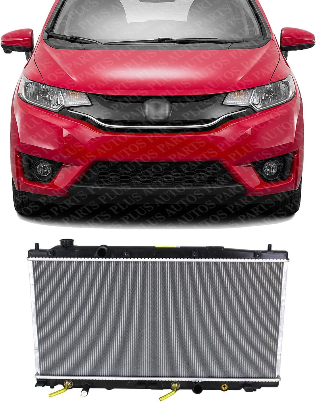 Front Radiator Aluminum Core Direct Replacement Compatible With 2009-2014 Honda Fit HO3010221 19010RB1J51 19010RB0004