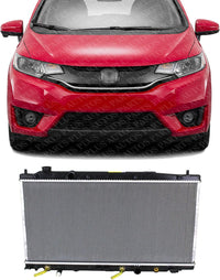 Front Radiator Aluminum Core Direct Replacement Compatible With 2009-2014 Honda Fit HO3010221 19010RB1J51 19010RB0004