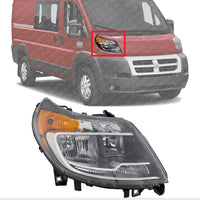 Front Head Light Assembly Right Passenger Side Direct Replacement Compatible With 2014-2022 Ram ProMaster 1500 2500 3500 CH2503291 68154588AL 68154588AK 68154588