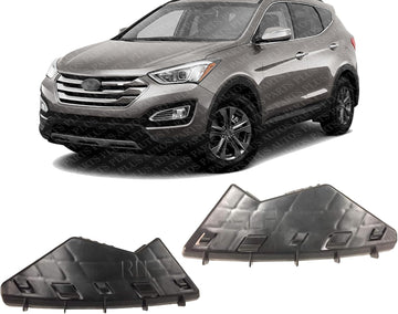 Set Of 2 Front Bumper Upper Support Bracket Plastic Right Passenger & Left Driver Side Direct Replacement Compatible With 2013-2018 Hyundai Santa Fe Sport HY1043132 HY1042132