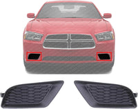 Set Of 2 Front Fog Light Cover Left Driver & Right Passenger Side Direct Replacement Compatible With 2011-2014 Dodge Charger CH1039131 CH1038131 68092570AA 68092571AA