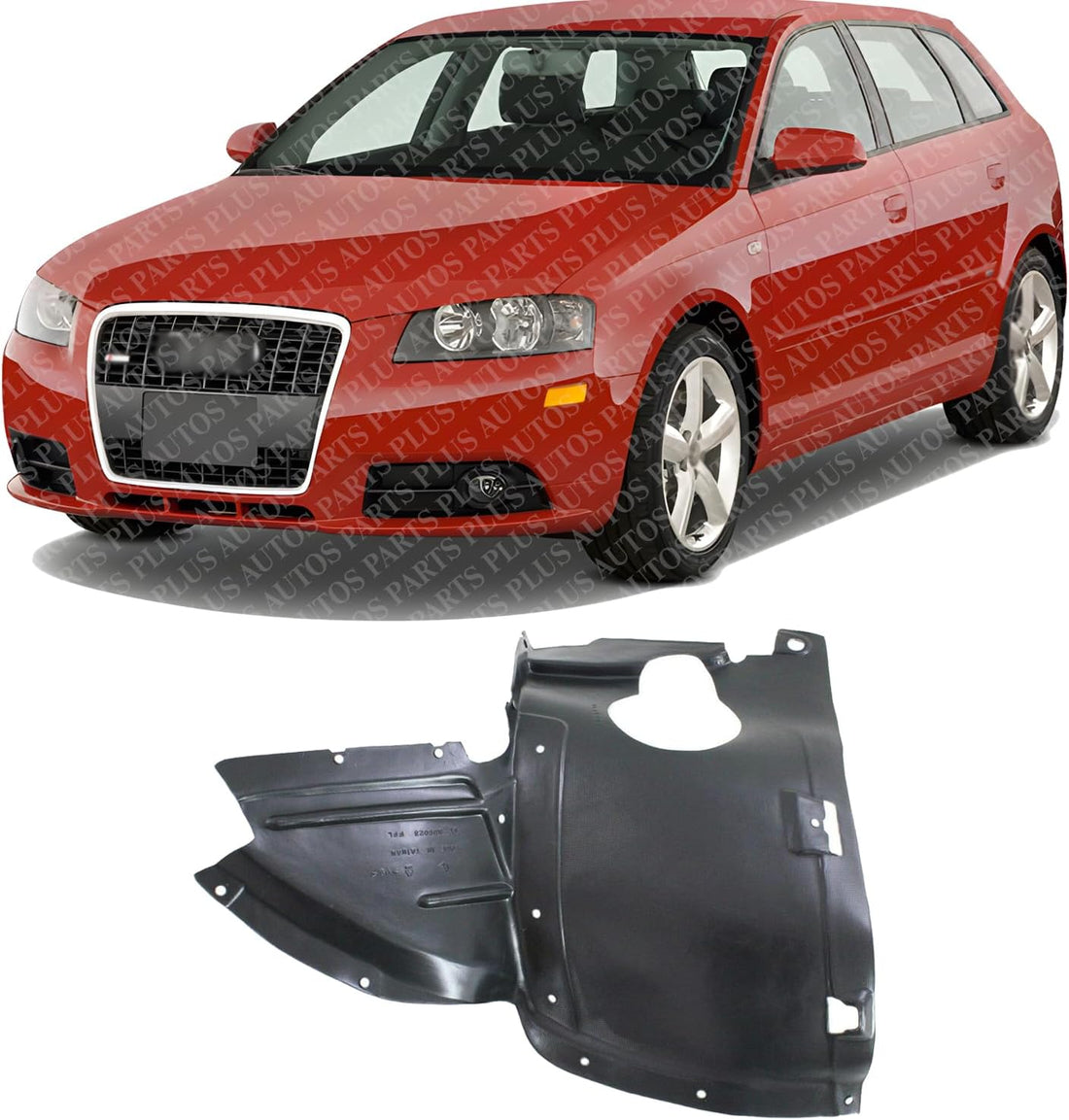 Front Section Fender Liner Left Driver Side Direct Replacement Compatible With 2006-2008 Audi A3 AU1250101 8P0821191C
