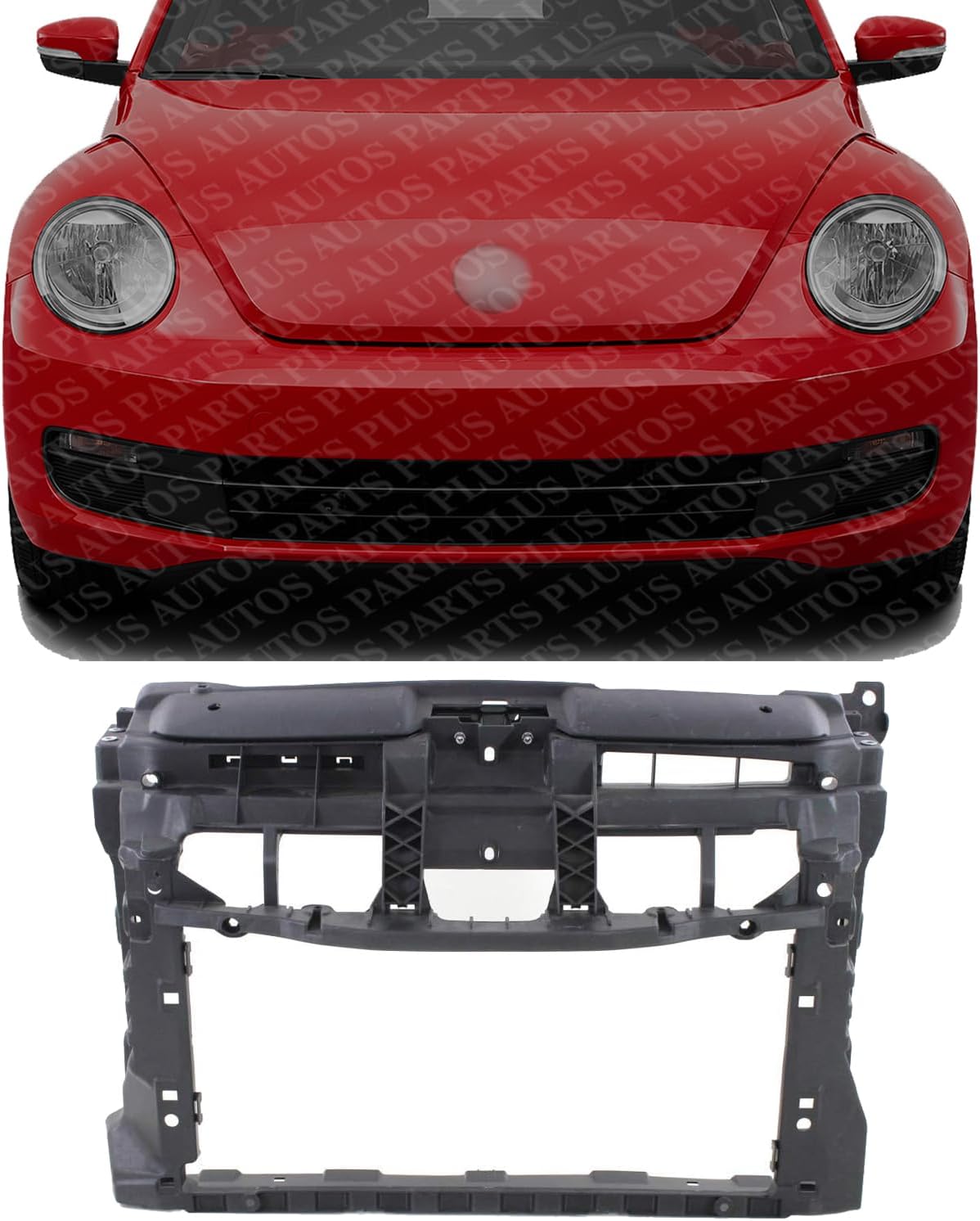 Front Radiator Support Assembly Plastic Direct Replacement Compatible With 2012-2019 Volkswagen Beetle VW1225139 5C5805588AF