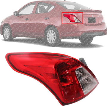 Tail Light Left Driver Side Direct Replacement Compatible With 2012-2019 Nissan Versa NI2800194 265553AN0A