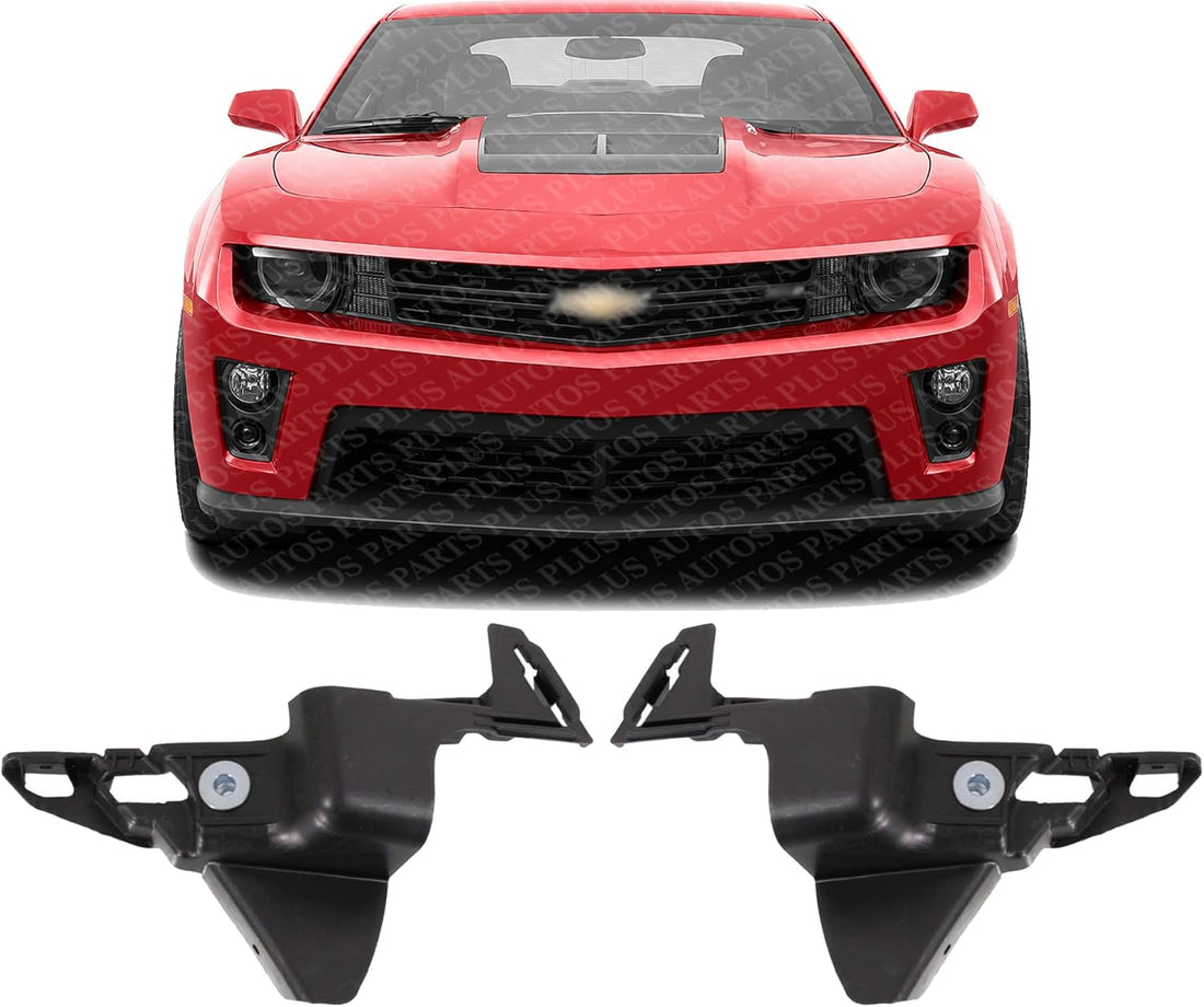 AUTOS PARTS PLUS Set Of 2 Front Bumper Bracket Plastic Left Driver & Right Passenger Side Direct Replacement Compatible With 2010-2015 Chevrolet Camaro GM1042115 GM1043115 92243318 92243317