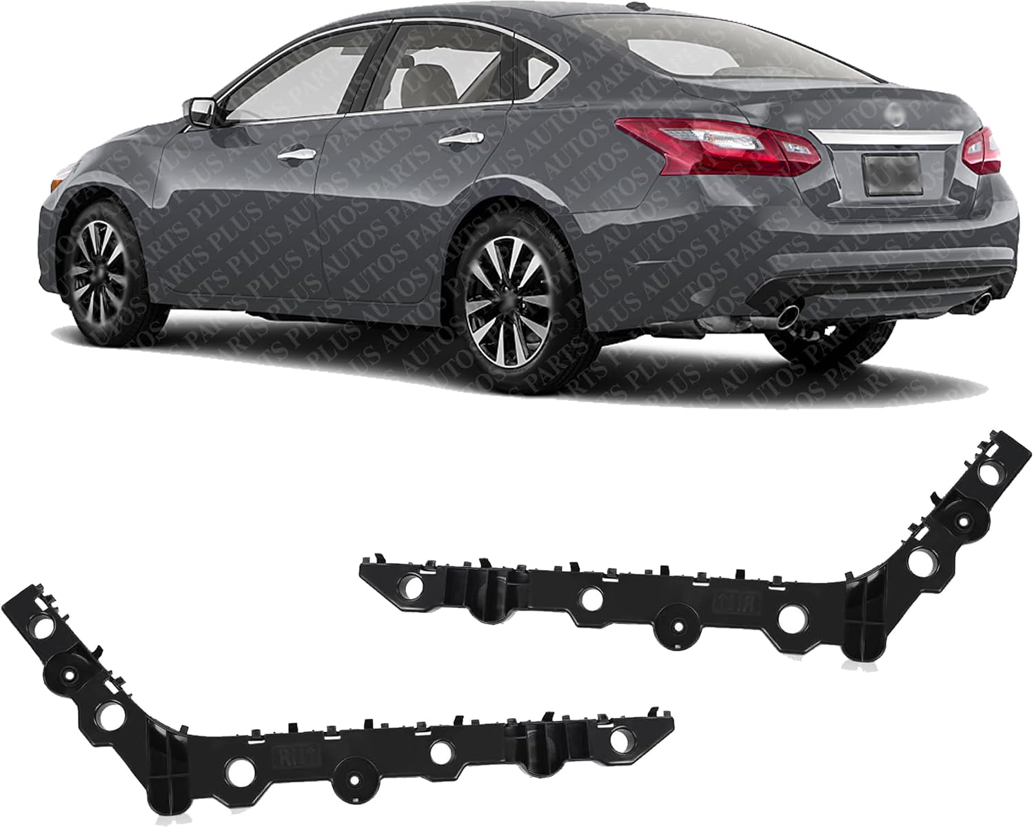 Set Of 2 Rear Bumper Bracket Plastic Right Passenger & Left Driver Side Direct Replacement Compatible With 2016-2018 Nissan Altima NI1143104 NI1142104 852209HS0A 852219HS0A