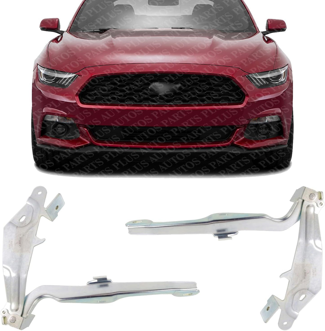 Set of 2 Front Hood Hinge Steel Right Passenger & Left Driver Side Direct Replacement Compatible with 2015-2017 Ford Mustang FO1236167 FO1236166 FR3Z16796C FR3Z16797C