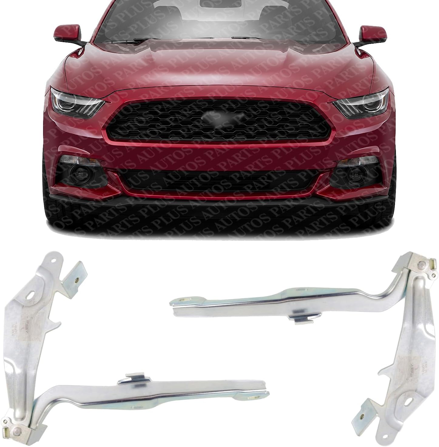 Set of 2 Front Hood Hinge Steel Right Passenger & Left Driver Side Direct Replacement Compatible with 2015-2017 Ford Mustang FO1236167 FO1236166 FR3Z16796C FR3Z16797C