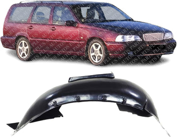 Front Fender Liner Right Passenger Side Direct Replacement Compatible With 1998-2003 Volvo V70 / 1998-2000 S70 VO1249109 91526848
