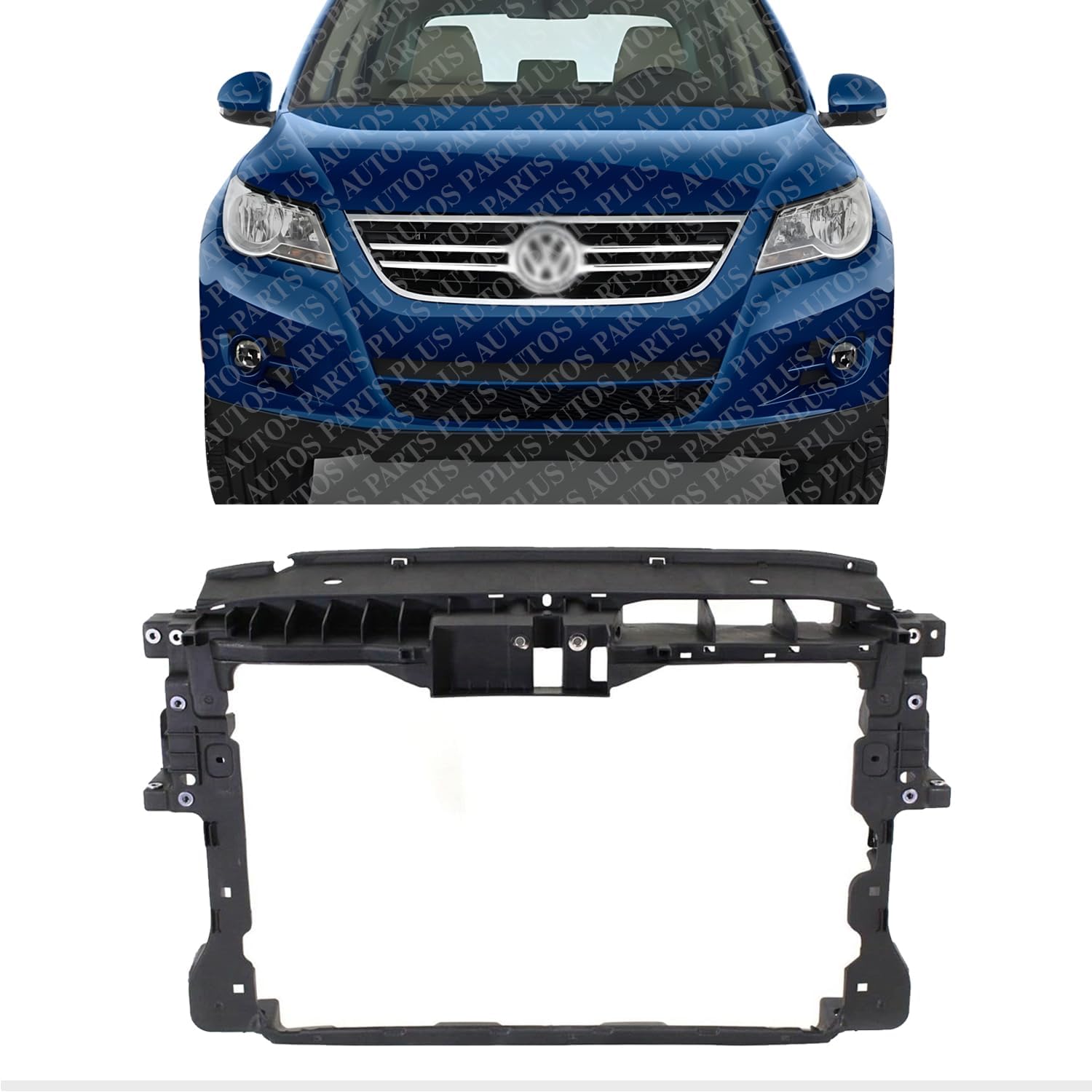 Front Radiator Support Plastic With Steel Direct Replacement Compatible With 2009-2017 Volkswagen Tiguan / 2017-2018 Limited VW1225134 5N0805588F