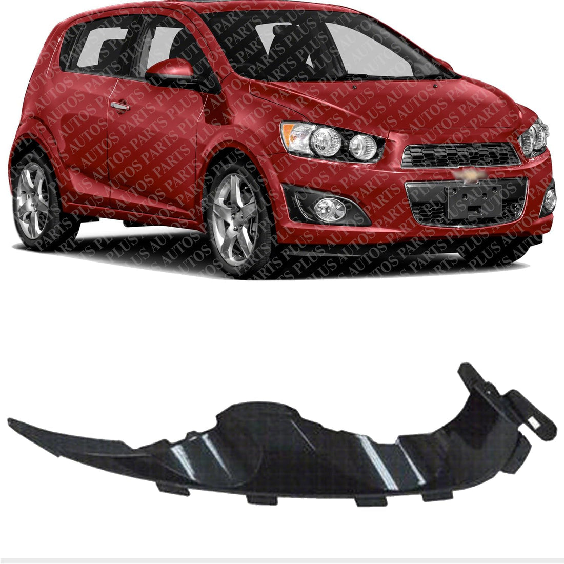Front Bumper Head Lamp Mounting Bracket Plastic Right Passenger Side Direct Replacement Compatible with 2012-2016 Chevrolet Sonic GM2509111 95976851