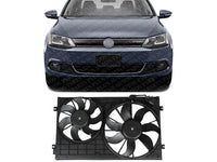 Front Radiator Cooling Dual Fan Assembly Plastic Direct Replacement Compatible with 2005-2015 Volkswagen Jetta VW3120100 1K0121207BB9B9-PFM 1K0959455ET