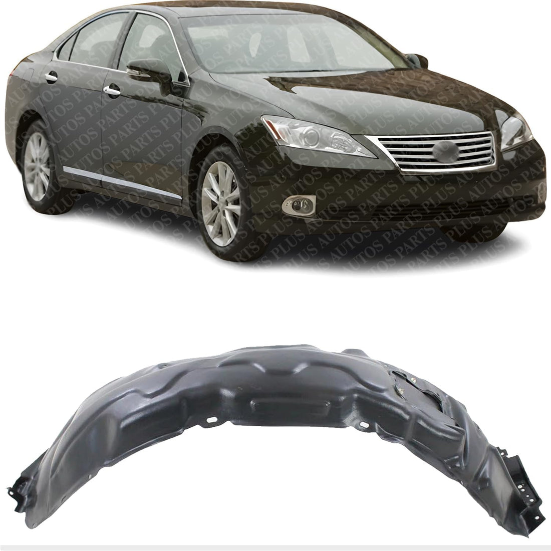 Front Fender Liner Vacuum Form Right Passenger Side Direct Replacement Compatible With 2010-2012 Lexus ES350 LX1249114 5387533180