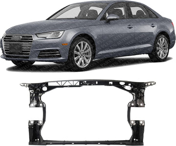 Front Radiator Support Assembly Plastic with Aluminum Direct Replacement Compatible With 2017-2024 Audi A4 / A5 / S4 AU1225136 8W0805594E
