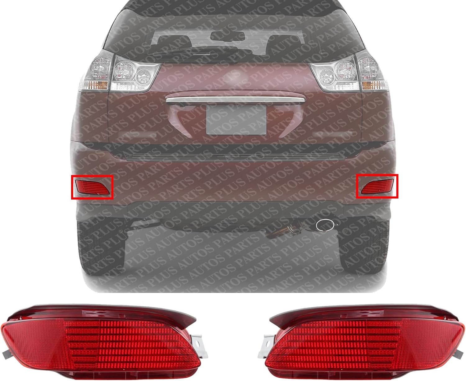 Set Of 2 Rear Side Marker Lamp Assembly Plastic Left Driver & Right Passenger Side Direct Replacement Compatible With 2007-2009 Lexus RX350 / 2004-2006 RX330 LX2861102 LX2860102